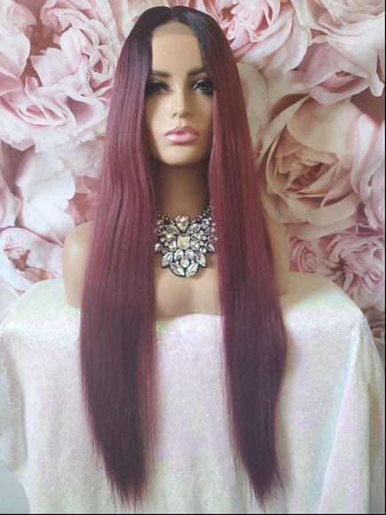 Long straight lace part wig main image 5